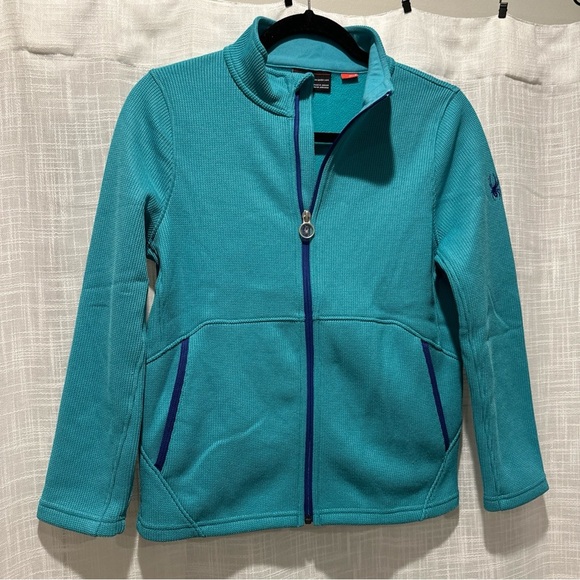 Spyder Girl's Endure Stryke Full Zip Jacket XL 18 Baltic Blue Pockets Polyester - Picture 2 of 13